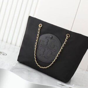 Tory Burch tote bag lady black shopping handbag commuter shoulder bag